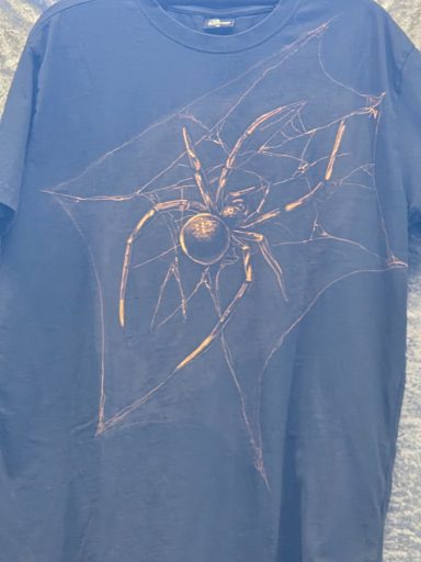 Netzworking T-Shirt mit Spinne im Netz